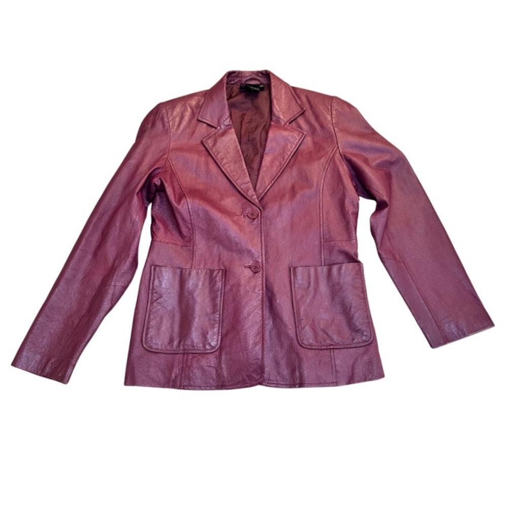 Vintage Metrostyle Burgundy Leather Blazer Jacket